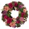 13.5" Wooden Floral Artificial Spring Wreath with Dried Pods